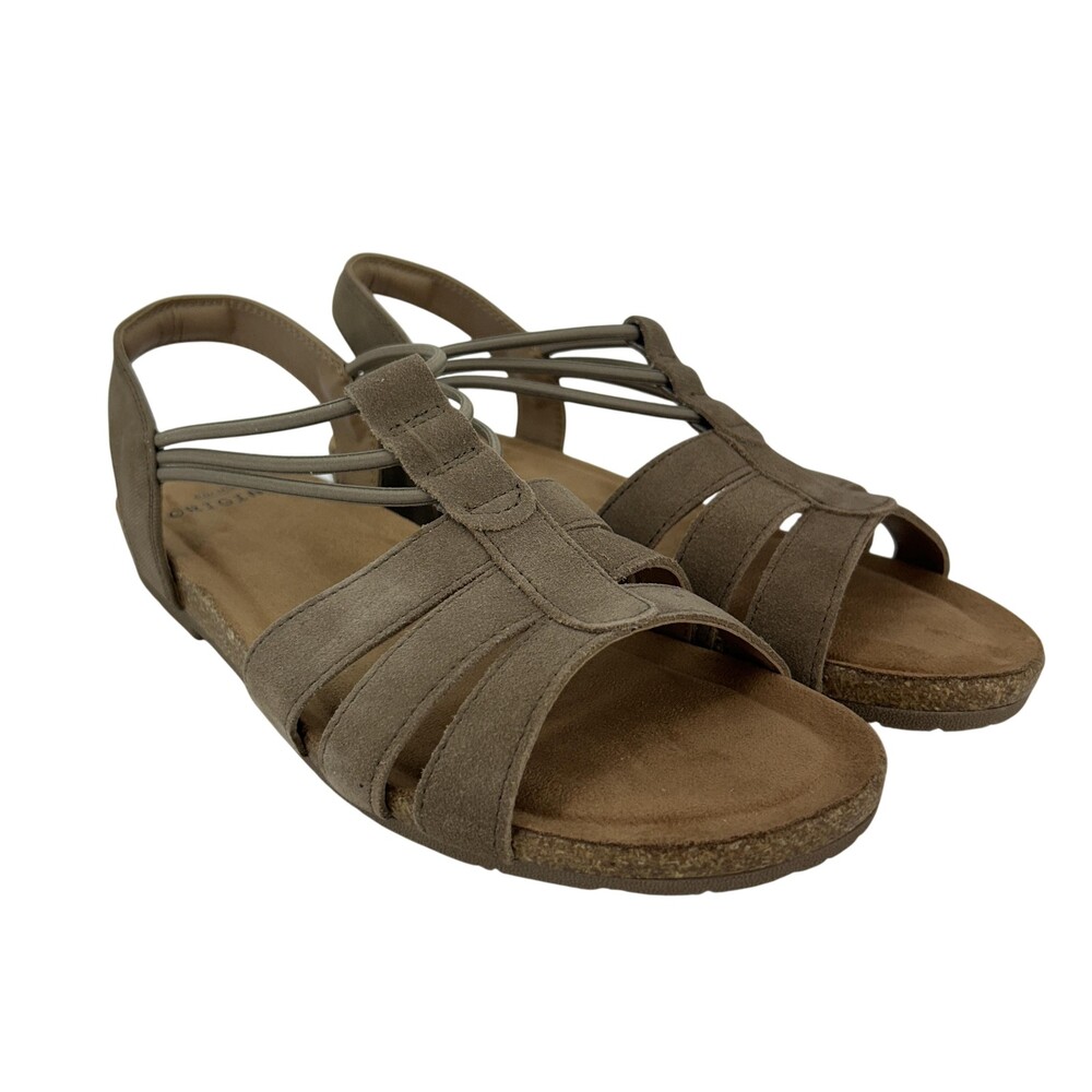 Earth Origins Sandals Womens Size 8.5 Brown Laney Strappy Slingback Comfort